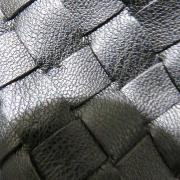 Colleen Lopez Woven Vegan Leather Jacket in Black Size Large - Picture 6 of 8